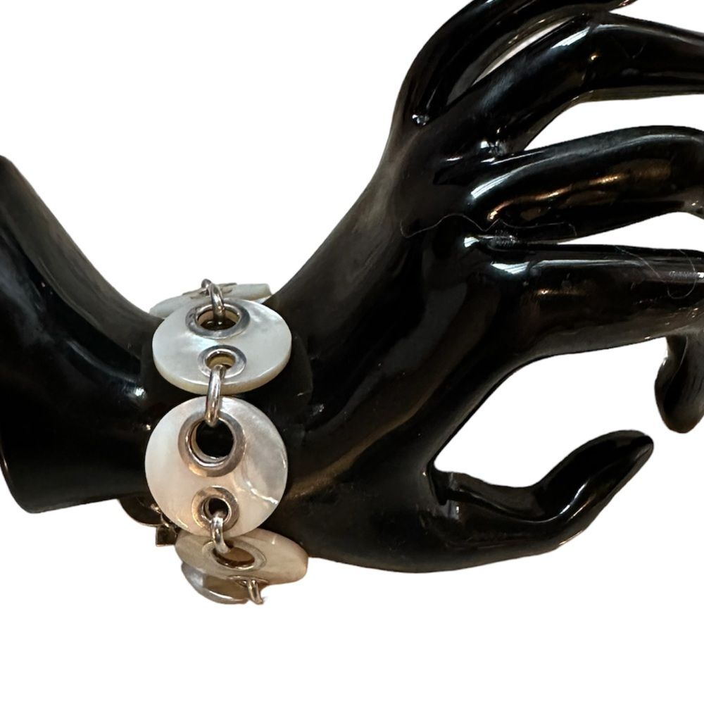 Silpada Mother of Pearl and Sterling Silver Link Toggle Bracelet